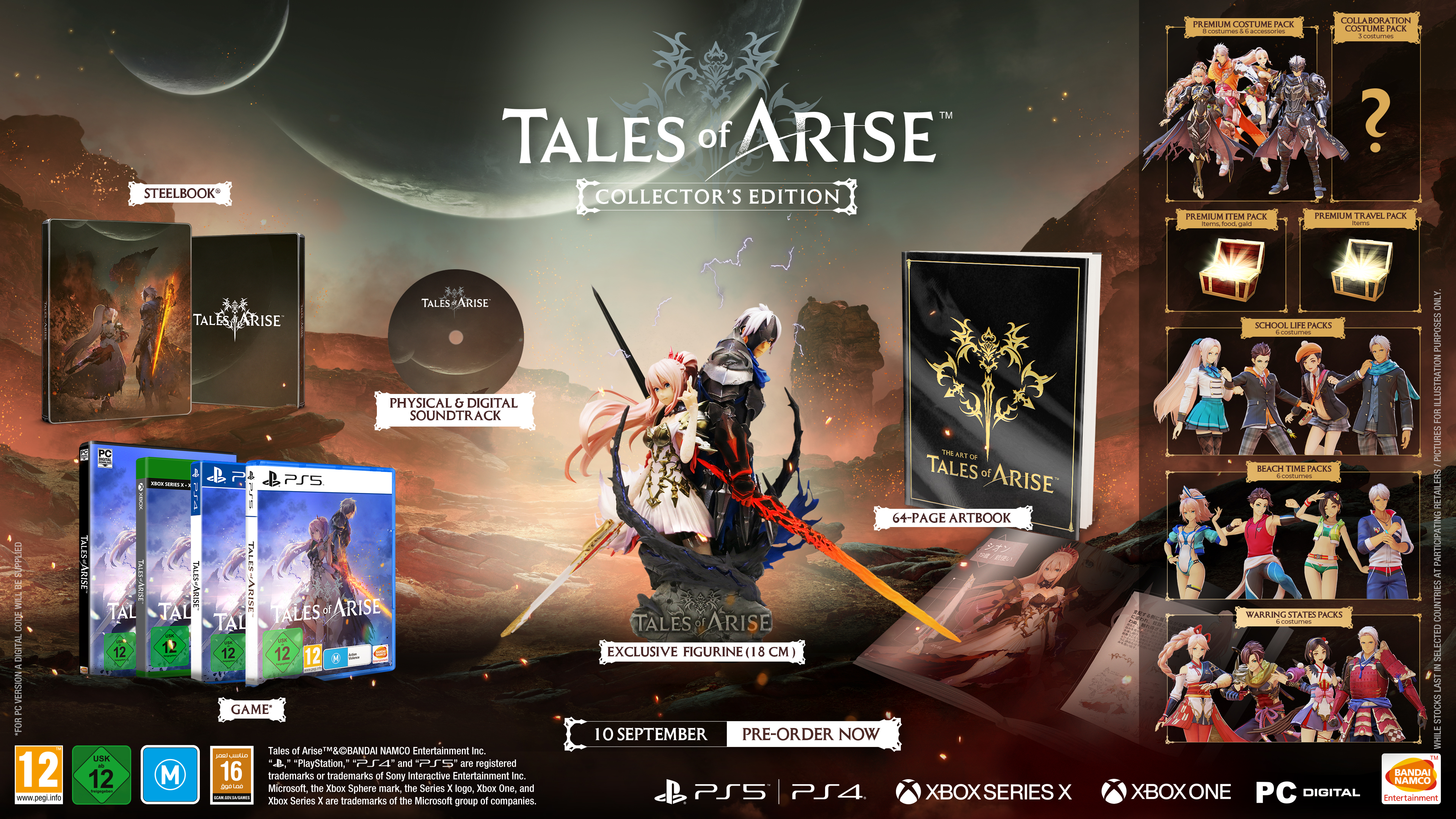 Bandai Namco PS5 Tales of Arise Collector's Edition (CN Version) Video Game  Bundle - US